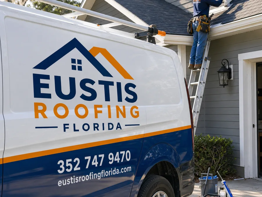 Roofer examining flashing at a roof-to-wall transition with assessment tools